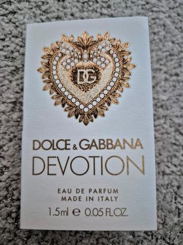 D&G DEVOTION edp sample proefje NIEUW parfum dames geurtje  beschikbaar voor biedingen
