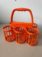 Vintage oranje flessenrek, Ophalen of Verzenden, Zo goed als nieuw