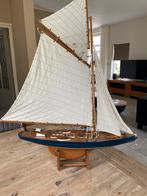 Grote oude houten zeilboot 83 cm bij 74 cm, Ophalen of Verzenden, Gebruikt, Overige merken
