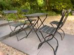 Antiek Frans bistrostijl tuinsetje, robuuste kwaliteit, Ophalen, Gebruikt, Overige materialen, 2 zitplaatsen