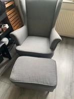 Ikea fauteuil met voetenbankje, Huis en Inrichting, Fauteuils, Ophalen, Gebruikt