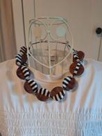 Ketting dames donkerblauw wit met hout, Dieren en Toebehoren, 11 jaar of ouder