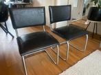 Twee zwarte vintage stoelen, Ophalen, Gebruikt, Twee, Zwart