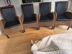 4 rieten stoelen, Huis en Inrichting, Stoelen, Ophalen, Gebruikt, Bruin, Riet of Rotan