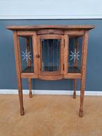 Vintage thee kastje, geslepen sterren, bol deurtje, dienblad, Antiek en Kunst, Ophalen