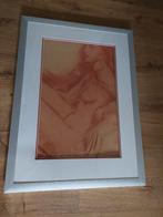 Grote oude tekening vrouwelijk naakt, Huis en Inrichting, Ophalen, Gebruikt, Tekening, Oorspronkelijke maker