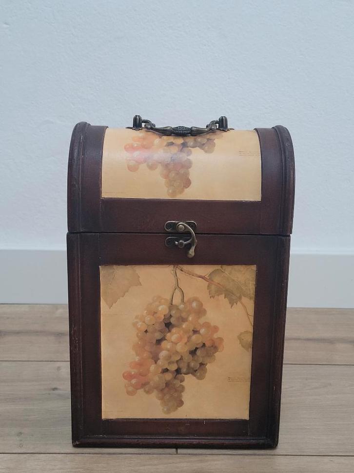 Vintage decoratief houten kistje hout, Antiek en Kunst, Curiosa en Brocante, Ophalen of Verzenden