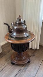 Koperen theepot met warmhoud stoof, oud., Ophalen of Verzenden
