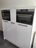 Complete hoogglans witte keuken met apparatuur., Ophalen, Overige materialen, Wit, Hoogglans of Gelakt