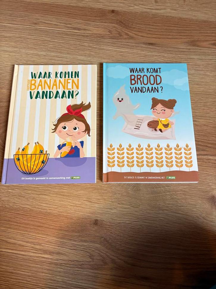 Twee kinderboeken: Waar komen bananen/brood vandaan?, Boeken, Kinderboeken | Jeugd | onder 10 jaar, Zo goed als nieuw, Non-fictie
