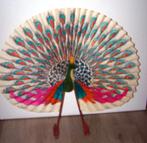 Vintage grote uitvouwbare Pauw (waaier). 67x65cm. Izgs., Antiek en Kunst, Ophalen of Verzenden