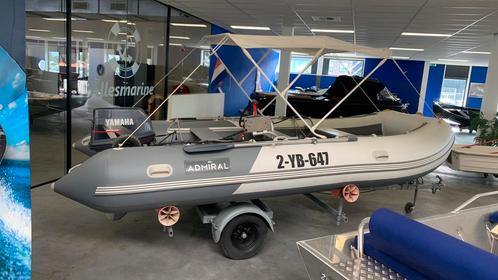 Admiraal 450 rubberboot + Yamaha 40 pk autolube + trailer, Watersport en Boten, Rubberboten, Zo goed als nieuw, Overige materialen