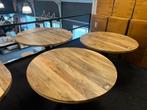 Ronde eettafels van robuust mangohout NIEUW!!, Huis en Inrichting, Ophalen, Rj, Rond, Zo goed als nieuw