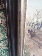 GEWELDIG OLIEVERF OP DOEK GESIGNEERD POLDER LANDSCHAP 83X62, Antiek en Kunst, Ophalen of Verzenden