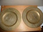2 messing indische borden, Antiek en Kunst, Antiek | Koper en Brons, Ophalen of Verzenden, Koper