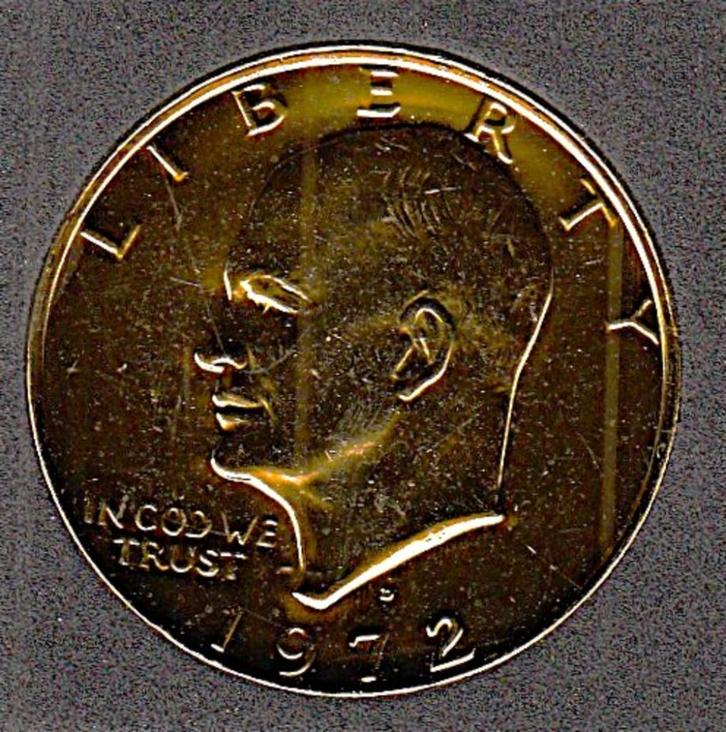 USA - Vergulde Herdenkingsmunt 1 Dollar USA Moonlanding, Postzegels en Munten, Munten | Amerika, Losse munt, Noord-Amerika, Verzenden