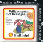 Sticker: Shell - Shell helpt - Veilig omgaan met flessegas (, Verzamelen, Stickers, Overige typen, Ophalen of Verzenden, Zo goed als nieuw