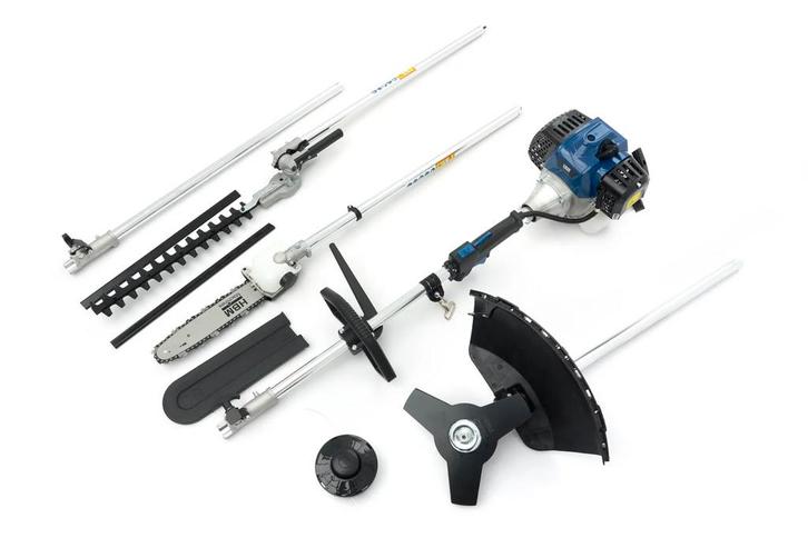 HBM 4 in 1 Bosmaaier /grastrimmer /heggenschaar /kettingzaag, Tuin en Terras, Bosmaaiers, Zo goed als nieuw, Ophalen