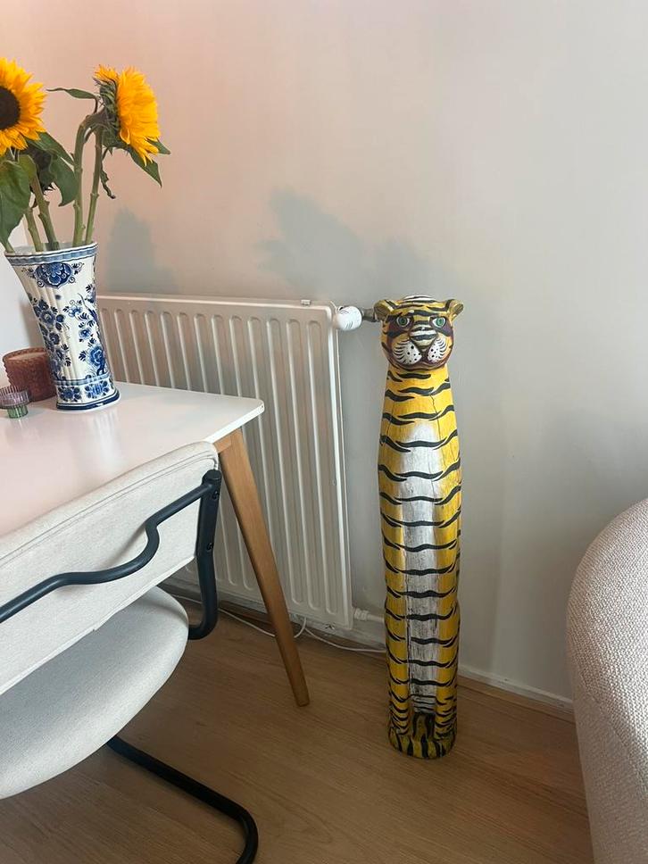 Tijger beeld vintage, Huis en Inrichting, Woonaccessoires | Zuilen en Pilaren, Zo goed als nieuw, Ophalen of Verzenden