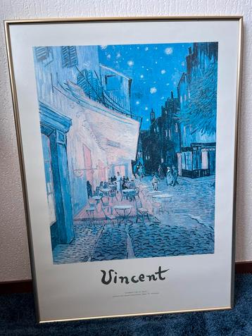 Poster Vincent van Gogh - pavement by night- Ingelijst beschikbaar voor biedingen
