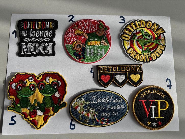 Strijkemblemen Oeteldonk per setje of los.  , Kleding | Heren, Carnavalskleding en Feestkleding, Nieuw, Accessoires, Overige maten