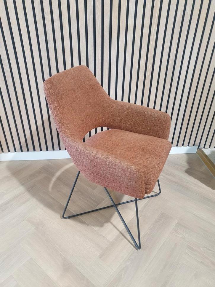 Eetkamerstoel Jesper Home Yanai terra, Huis en Inrichting, Stoelen, Zo goed als nieuw, Eén, Stof, Zwart, Ophalen