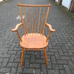 Vintage houten spijlenstoel retro, Ophalen, Gebruikt, Bruin, Vintage