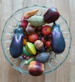 Schaal + Kunstfruit 2 st, Huis en Inrichting, Ophalen of Verzenden, Zo goed als nieuw, Rond, Glas