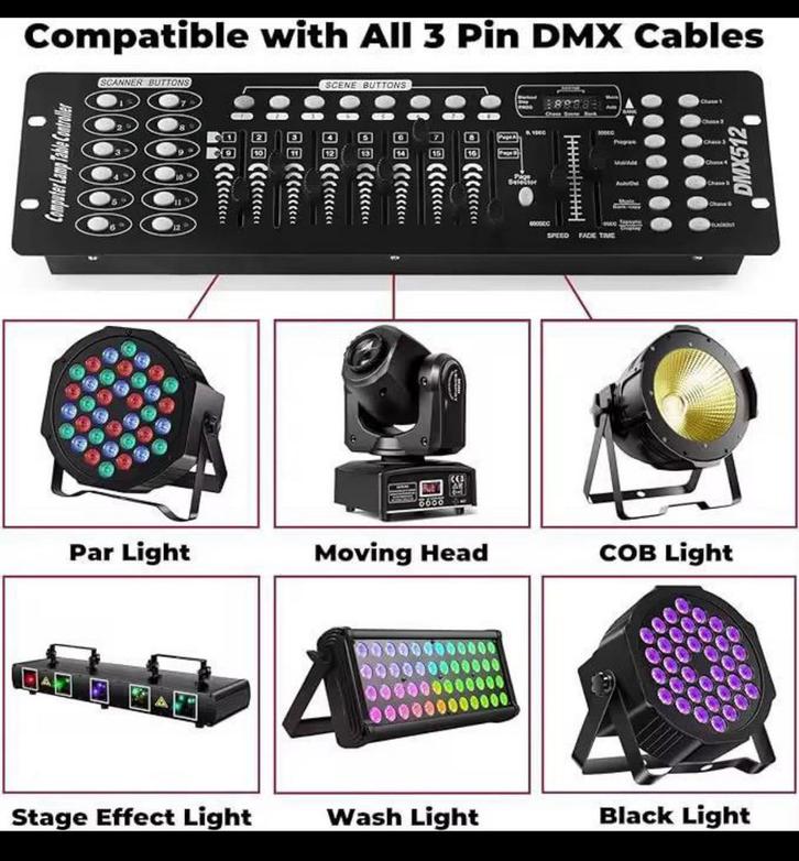 DMX PANEEL || nieuw !!, Muziek en Instrumenten, Licht en Laser, Nieuw, Licht, Geluidgestuurd, Kleur, Stroboscoopeffect, Ophalen of Verzenden