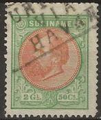 Suriname - Willem III - 2½ gld, Verzenden, Gestempeld