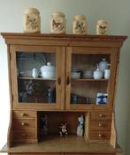 Grenen buffet vitrine kast, volgnr 15, Huis en Inrichting, Kasten | Buffetkasten, Gebruikt, 100 tot 150 cm, Glas, 150 tot 200 cm