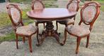 Antieke Eetkamerstoelen met Tafel, Ophalen of Verzenden