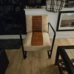 Vintage Rookstoel met Lederen Accenten, Huis en Inrichting, Fauteuils, Ophalen, Metaal, Minder dan 75 cm, Country