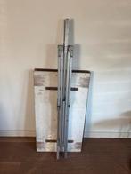 Aluminium markttafel met houten platen, Ophalen, Gebruikt, 50 tot 100 cm, Rechthoekig