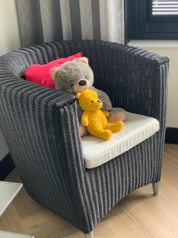 Zwart Rieten Fauteuil