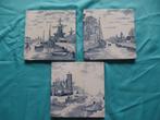 3 oude Delfts blauw tegeltjes begin 1900, Antiek en Kunst, Antiek | Wandborden en Tegels, Ophalen of Verzenden