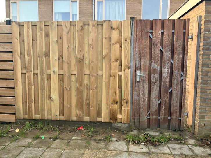 Poort en schutting, Tuin en Terras, Schuttingen, Gebruikt, Hout, 1 tot 2 meter, Minder dan 3 meter, Ophalen