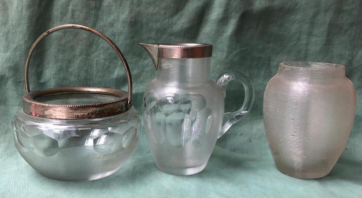 Fries draadglas roomstel, Antiek en Kunst, Antiek | Glas en Kristal, Ophalen of Verzenden