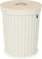 SONGMICS Wasmand met deksel, ronde verzamelaar, 95 l LCB160W, Ophalen of Verzenden, Nieuw, Overige typen