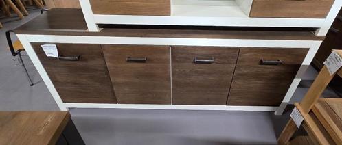 Hoog Dressoir wit met bruin, Huis en Inrichting, Kasten | Overige, Nieuw, Ophalen