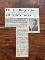 Voetbal krantenartikel FC Den Haag Zelfvertrouwen 1975 ADO, Verzamelen, Ophalen of Verzenden, Knipsel(s)
