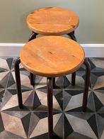 Vintage seveties Ikea kruk Jerry - Karin Mobring hout metaal, Huis en Inrichting, Ophalen of Verzenden, Gebruikt, Hout