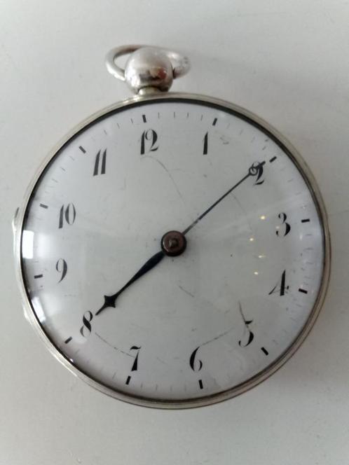 Zilveren zakhorloge met slagwerk, Frans., Antiek en Kunst, Antiek | Klokken, Ophalen of Verzenden