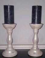 Houten kandelaars met kaarsen, Ophalen of Verzenden, Nieuw, Hout, Minder dan 25 cm