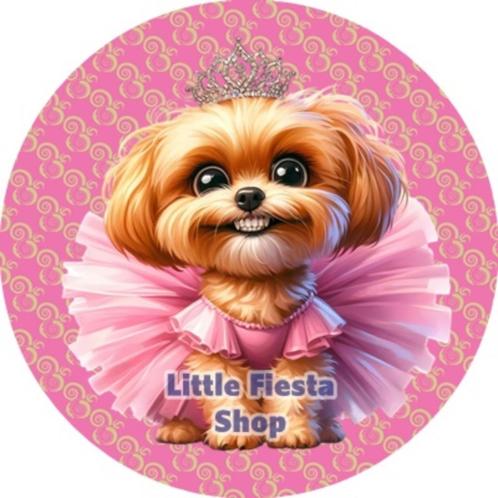 LF3990 ouwel prinses hond 20x4,7cm eetbare cupcake rondjes, Hobby en Vrije tijd, Taarten en Cupcakes maken, Nieuw, Versiering
