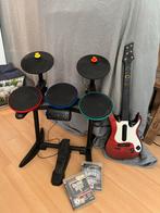 Guitar Hero PS3 Set - Gitaar, Drumstel + Games, Ophalen, Muziek, Gebruikt, 3 spelers of meer
