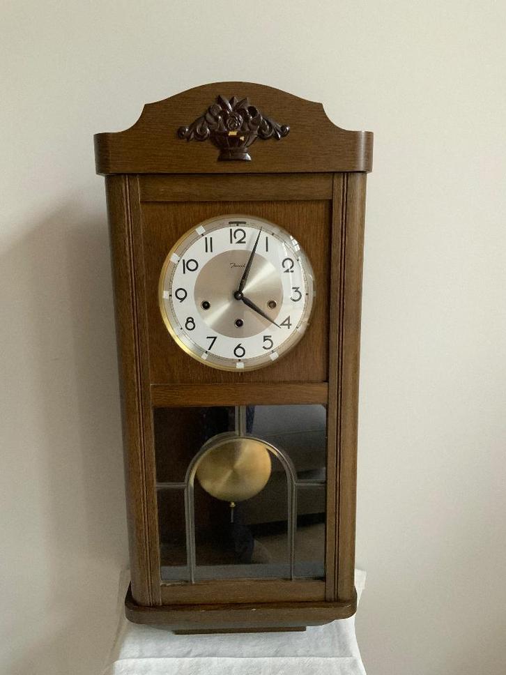 Vintage Jauch Duitse Westminster wandklok, Huis en Inrichting, Woonaccessoires | Klokken, Gebruikt, Wandklok, Analoog, Ophalen