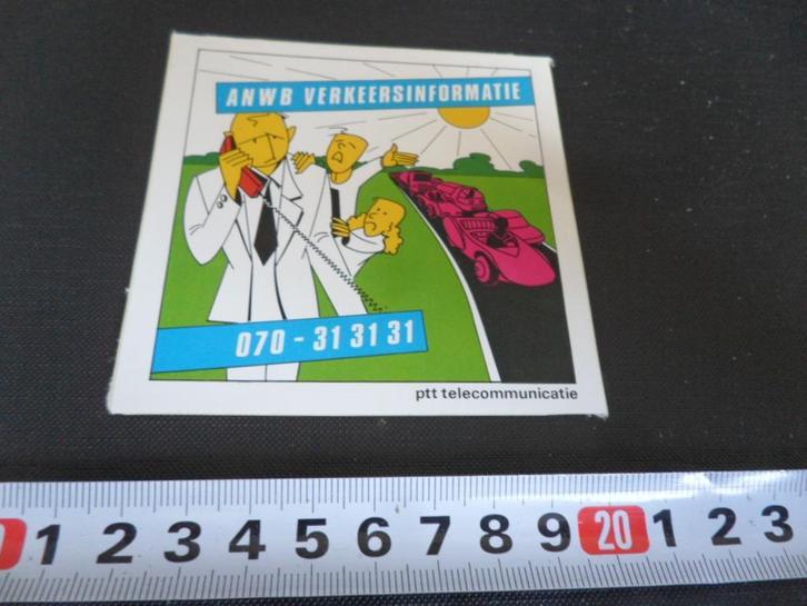 sticker PTT Telecom ANWB verkeersinformatie 070-313131, Verzamelen, Stickers, Zo goed als nieuw, Bedrijf of Vereniging, Ophalen