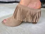 NIEUW leren zomer sandaal met franjes maat 38, Beige, Zo goed als nieuw, Sandalen of Muiltjes, Ophalen of Verzenden