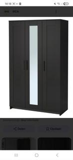 Ikea Brimnes Kast - Zwart met Spiegel, Huis en Inrichting, Kasten | Kledingkasten, Overige materialen, 100 tot 150 cm, Met hangruimte
